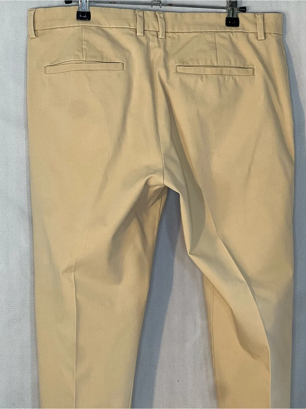 H by Halston Pants Beige Flat Front Vertical Side Zip Pocket Cotton Blend 32X30